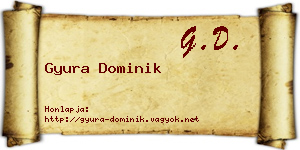 Gyura Dominik névjegykártya